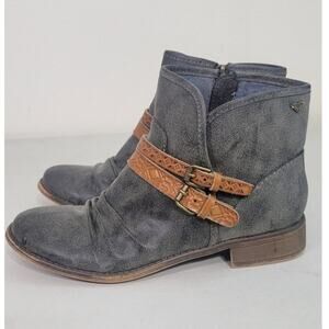 Roxy Booties Womens 8 Morrison Bootie Grey Zip Up Booties Boho Casual Punk Boot